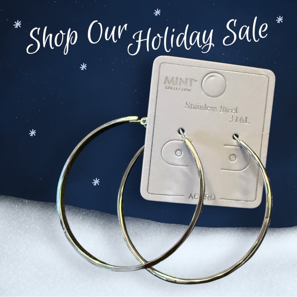 Mint Silver Tone Stainless Steel Hoop Earrings 16$